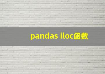 pandas iloc函数